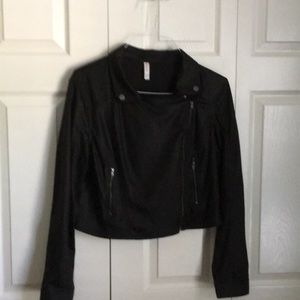 Xhileration Black Knit Moto Jacket size XL
